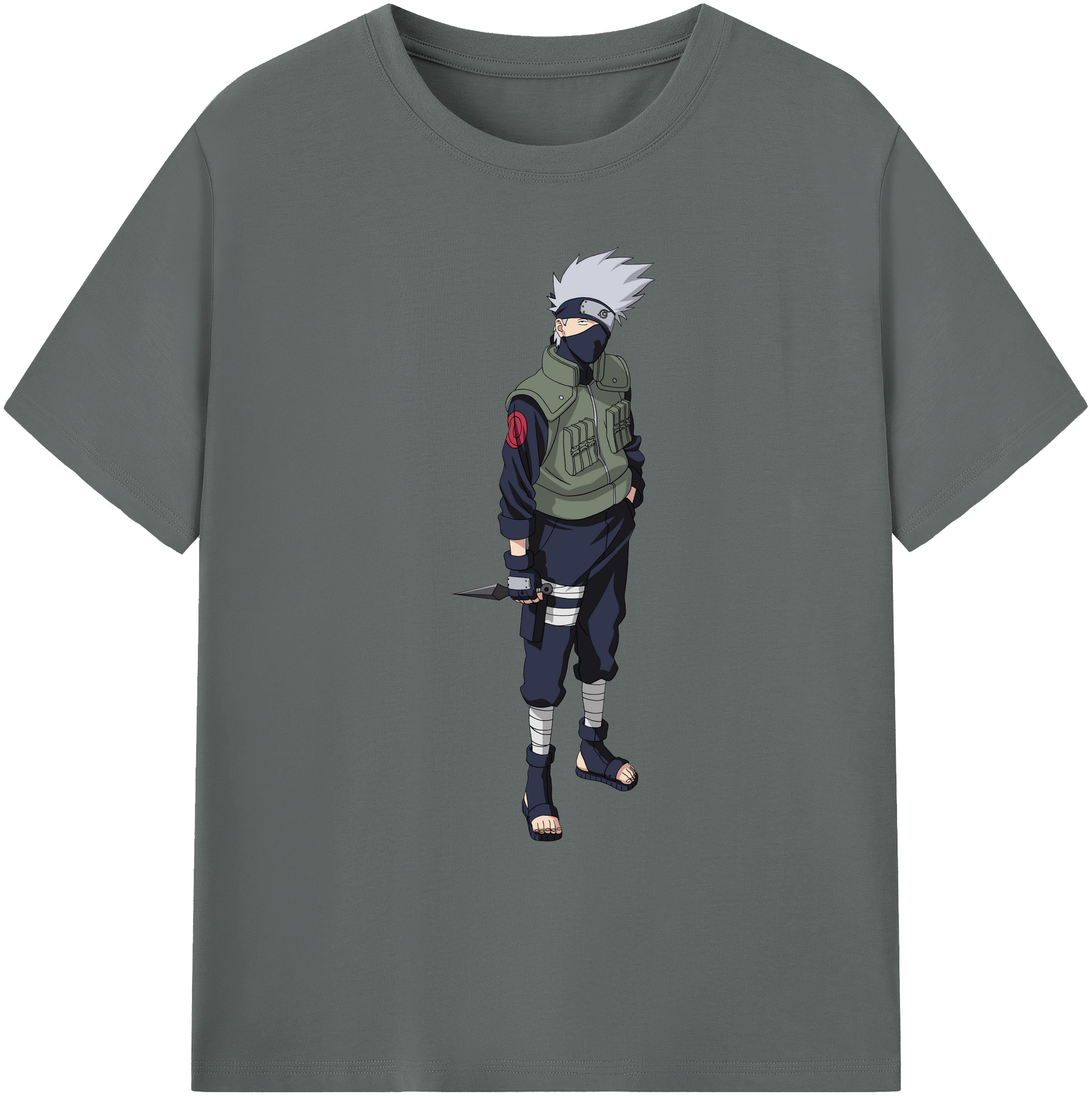 （画像用） NARUTO -ナルト- はたけ カカシ Hatake Kakashi 綿100％ メンズ半袖Tシャツ｜肌触りやわらか＆通気性